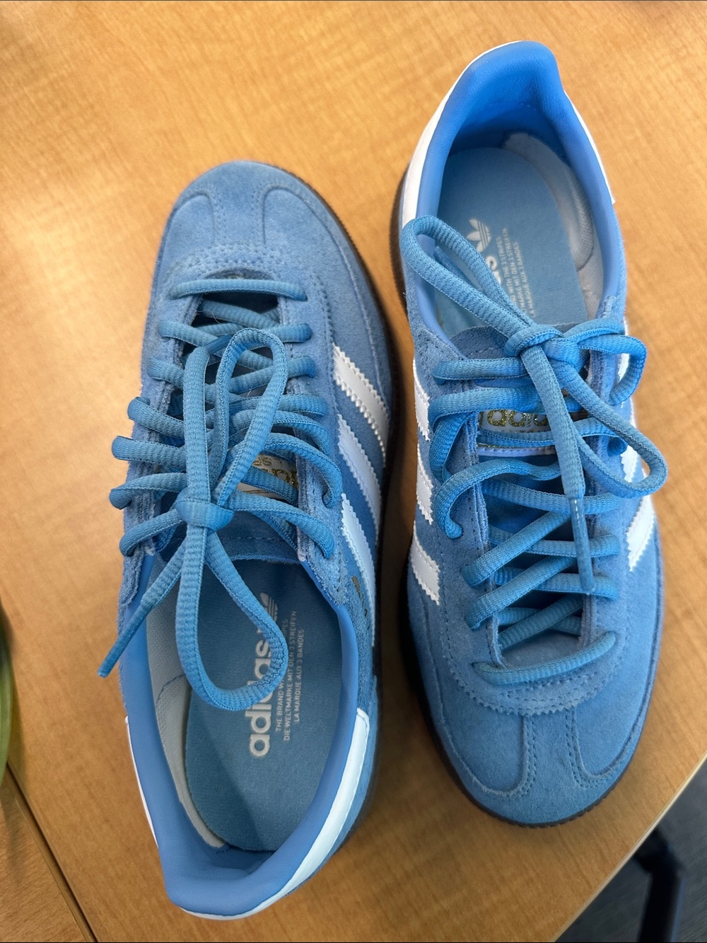 Adidas Spezial Suede Sneakers in Light Blue with White Stripes- Size 4.5 US NWOT - Picture 2 of 10